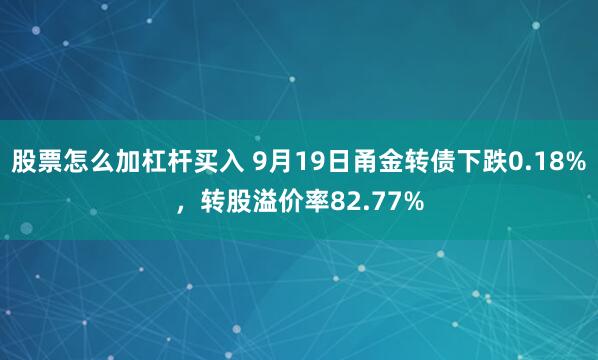 股票怎么加杠杆买入 9月19日甬金转债下跌0.18%，转股溢价率82.77%